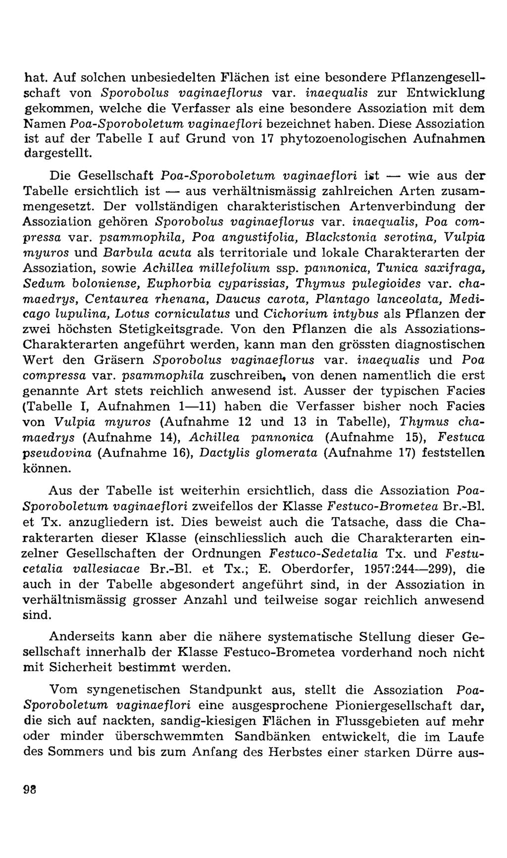 hat. Auf solchen unbesiedelten Flächen ist eine besondere Pflanzengesellschaft von Sporobolus vaginaeflorus var.