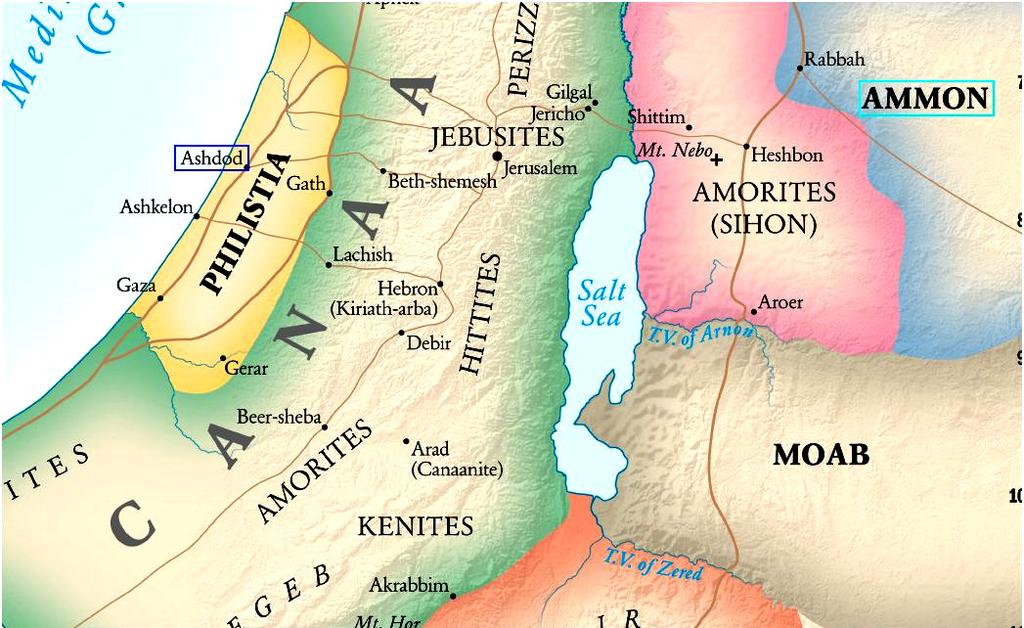 budu upotrijebljeni u suprotnom pravcu u službi Bogu, njegovom planu i njegovoj djeci (Reprint 1281). Hvala neka je Bogu! Karta koja pokazuje lokaciju Amona, istočno od Gileada.