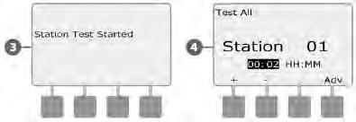 NAPOMENA: Samo stanice s isprogramiranim vremenom rada uključene su u testni program. Okrenite odabirač programatora na Test All Stations/Check System. 4 Pojavljuje se ekran za potvrdu.