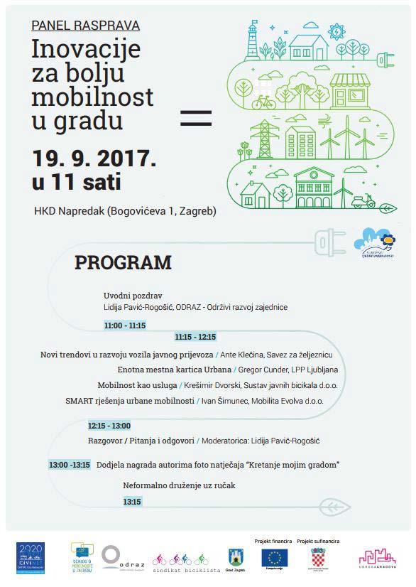 Događanja Panel rasprava Inovacije za bolju mobilnost u gradu Zagreb, 19. 9. 2017.