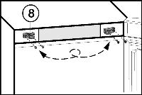 Stavljanje u pogon u Odvijte dio ležaja Fig. 5 (8) i ponovo ga zavijte na suprotnu stranu okrenutog za 180. Eventualno probušite šilom ili odvijačem na baterije rupe za vijke. Fig. 7 4.3.