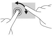 Pokažite na objekt te postavite kažiprst lijeve ruke na dodirnu podlogu. Desnom rukom pomičite kažiprst u smjeru od 12 sati na 3 sata.