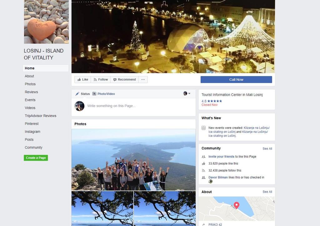 Anatomija Facebook profila Vizual koji doprinosi prepoznatljivosti branda (logotip dimenzija 160 x 160 px, a fotografija 180x180 px))