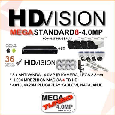 STANDARD8+ MEGA STANDARD8 4.0MP 8 x dan/noć kamera 1080P sa podesivom lećom 2.