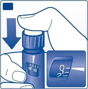 J 5 jedinica odabrano 24 jedinice odabrane Za mjerenje doze inzulina koju želite ubrizgati nemojte rabiti mjerilo preostale doze. Ubrizgavanje Zabodite iglu pod kožu.
