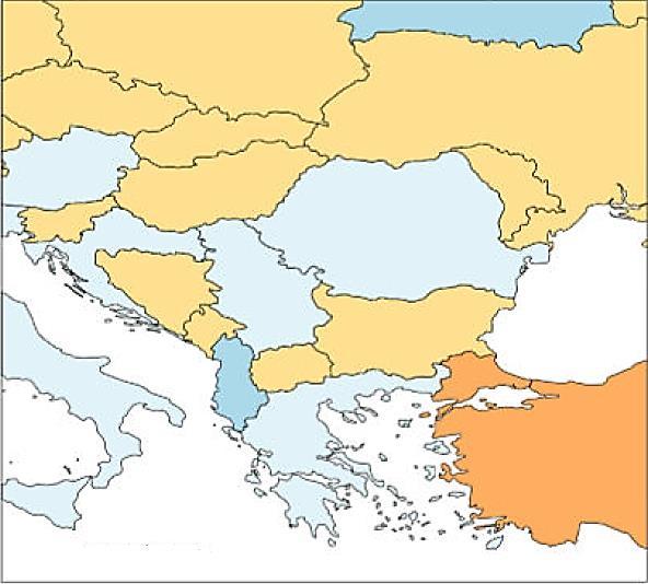 Prikaz rasprostranjenosti (%) pretilih ženskih osoba (BMI >= 30 kg m -2 ) starijih od 20 godina u zemljama jugoistočne Europe gdje se vidi i status Hrvatske kao zemlje