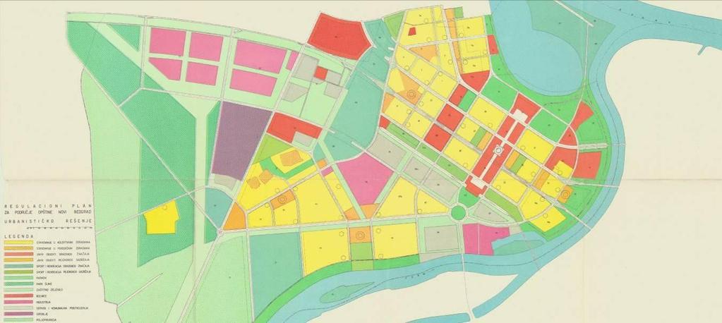Сл. 7: Регулациони план за подручје општине Нови Београд (1962) Урбанистичко решење Сл.