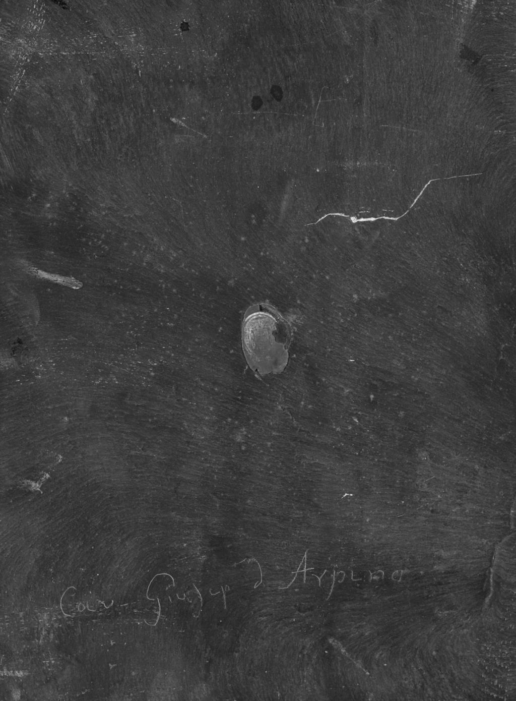 Detalj poleđine slike 1 (foto: G. Vranić, fototeka Strossmayerove galerije) / Detail of reverse of ill. 1 (photo: G.