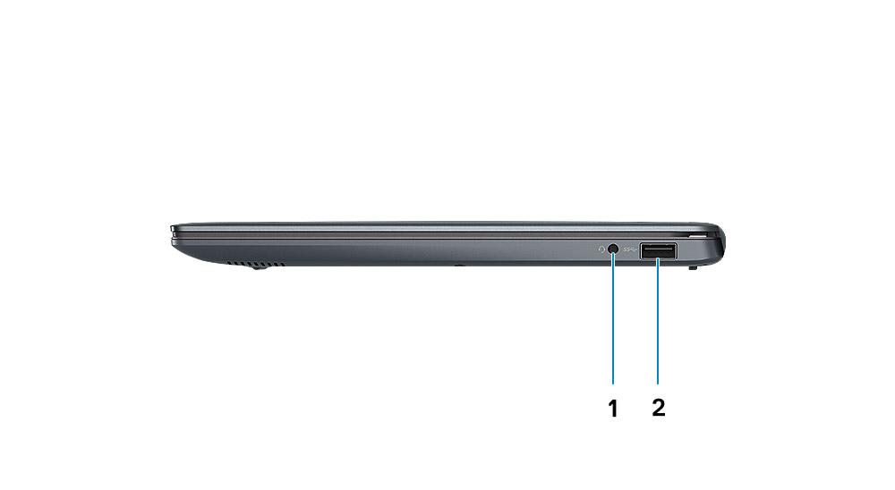 Pogled s lijeve strane 1. Ulaz priključka napajanja 2. Svjetla statusa 3. HDMI ulaz 4. USB 3.