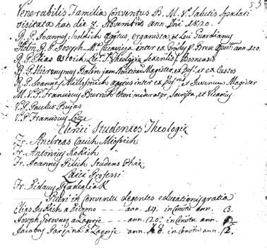 Župa Bristivica vršio službu župnog vikara. Umro je u Sinju 16. listopada 1778. godine u 64. godini života. 2. Fra Josip Radeljak (+1809.) Fra Josip Radeljak stupio je u novicijat 6. prosinca 1806.