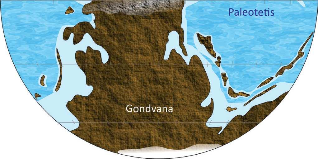 Zatvaranje okeana između Lauroazije i Gondvane, kojetrajejošoddevona, rezultiralo je kolizijom ova dva kontinenta u gornjem karbonu i