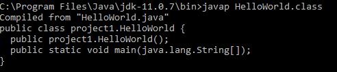 Dobiveni rezultat obrnutog inženjeringa pomoću Javap Java Class Decompilera ovisi o tome koja opcija se postavi nakon ključne riječi Javap u naredbenome retku.