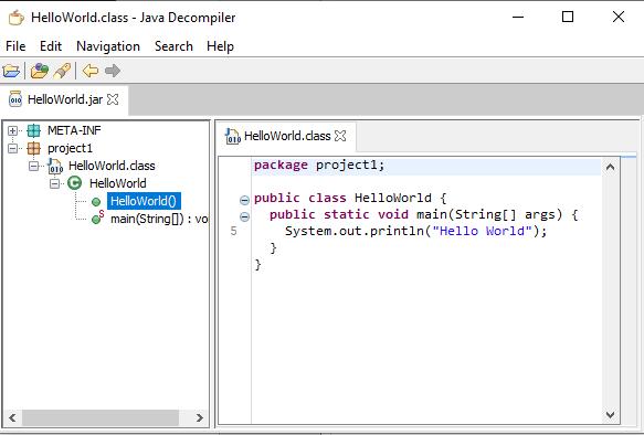 3.7. JDProject JDProject je najkorišteniji alat za obrnuti inženjering Java izvršnih datoteka. Alat je razvijen kako bi omogućio obrnuti inženjering Java koda verzije 5 ili novije verzije.