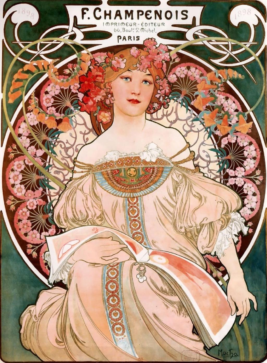 Na prijelazu stoljeća plakat dobiva zamah u razdoblju jugendstila, odnosno secesije; istaknuti predstavnici su Čeh Alphonse Mucha, Austrijanac Gustav Klimt i Englez William Morris.