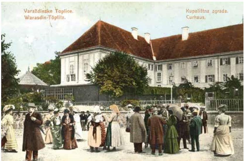 Slika 2. Gosti okupljeni ispred Konstantinova doma oko 1907. godine Izvor: Kušen, 2015. Završetak Drugog svjetskog rata donosi promjenu društvenog sustava, šire se medicinske usluge, a 1963.