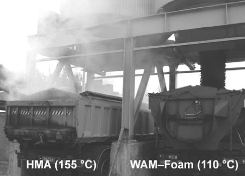 Ово узрокује запреминску експанзију комбинације битумена и воде око 15 пута у односу на почетну запремину. Производњи WAM Foam могу се прилагодити и постројења са циклусним и са мешањем у бубњу.