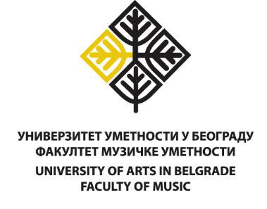 1 Универзитет уметности у Београду Факултет музичке уметности Катедра