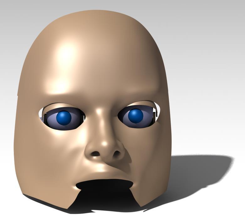 5.2.5. 3D model lica S izvora [10] skinut je step model cijele ljudske glave koju smo u Catia-i preoblikovali korištenjem naredbi Pocket (za rezanje) i Shell (za dobivanje lima).