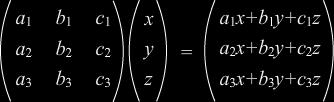 Доследно, информацију перцепције (S = A B) ширимо на множење вектора оператором, односно пресликавање стања процесом, што је лакши део посла који нас чека, јер је (апстрактна) математика тих