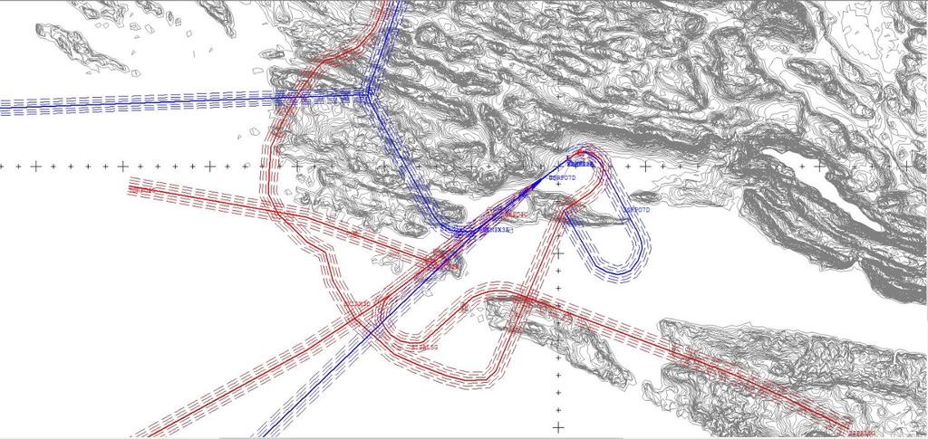 Slika 26 Prikaz kreiranih ruta u INM-u Nakon kreiranja ruta potrebno je pojedinom letu dodijeliti pripadajuću rutu ovisno o geografskoj poziciji zračne luke iz koje zrakoplov dolazi na ili odlazi sa