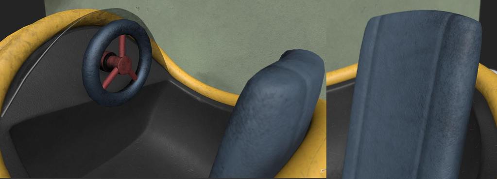 te Artificial Leather za sjedalo kojima su još dodani detalji kao što su prljavština i ogrebotine.
