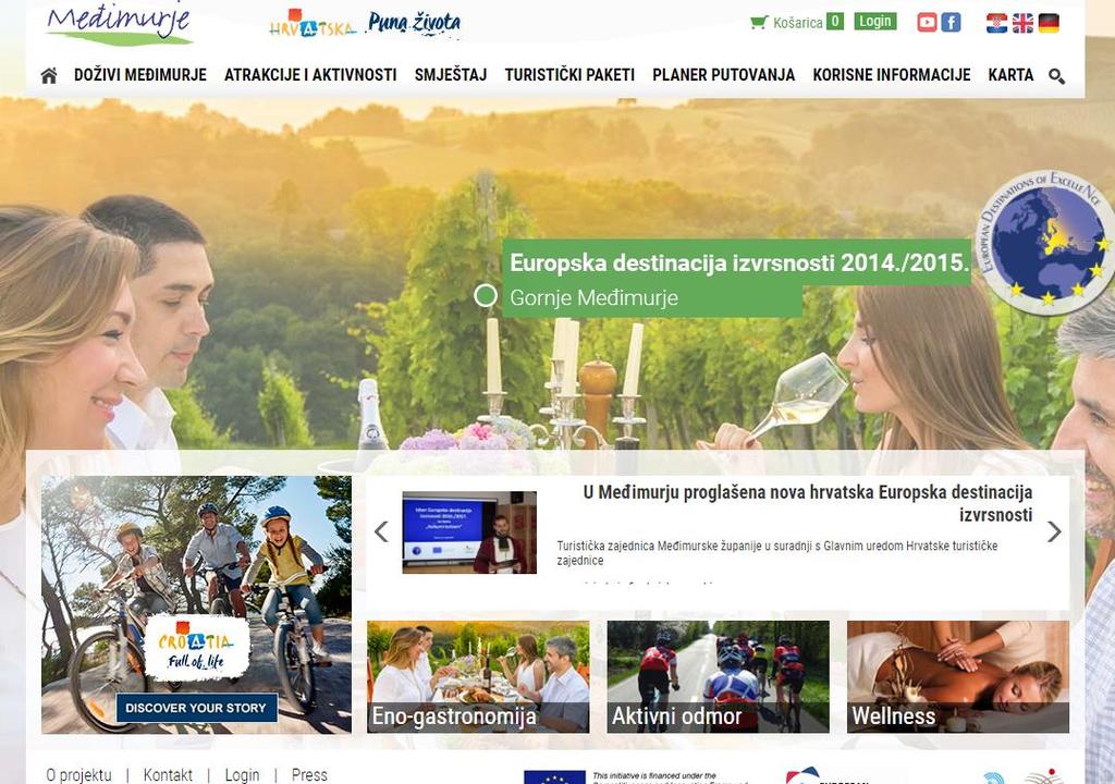 Slika 6: Visit Međimurje portal, rezultat projekta Grow mobile Izvor: http://visitmedimurje.