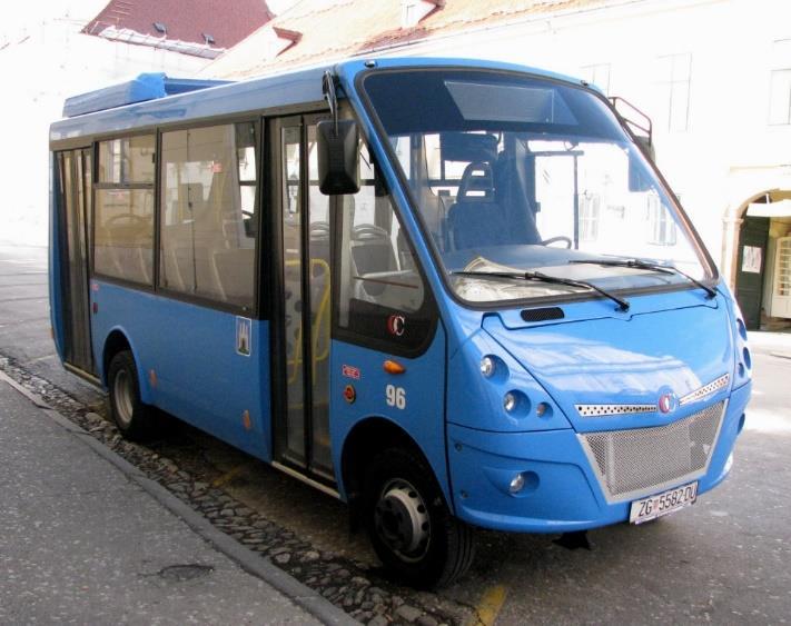 2.2. Cacciamali Urby C65 Samim krajem 2008. godine, ZET (Zagrebački Električni Tramvaj) je po prvi puta na nekim određenim linijama uveo minibuseve.