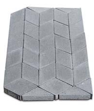 Dvoslojni betonski opločnici AFRODITA - glatka (modul) 6 Oblik /