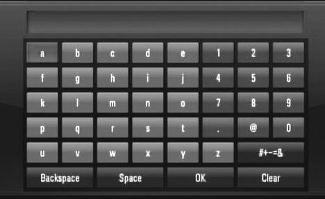 Koristite v V b B da biste selektovali neki karakter, a zatim pritisnite ENTER da biste potvrdili svoj izbor sa tastature. Prilikom unošenja karaktera, prikazaće se maksimalno do 5 predloženih reči.