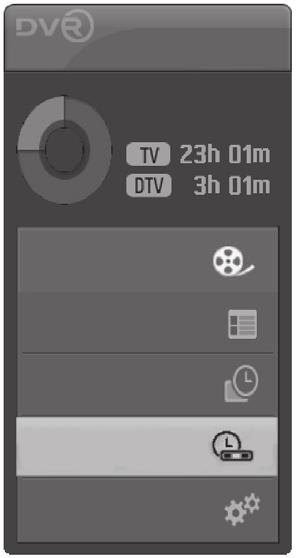 Glavni menu Slobodan prostor TV snimak Prikazat će se zaslon rasporeda kako je prikazano dolje. Pritisnite gumb D ilie za odabir snimljenog programa.