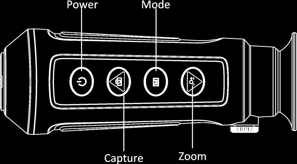 1.1 Kratak opis Poglavlje 1 Ručna termalna monokularna kamera je uređaj sa funkcijama posmatranja, praćenja ciljeva najviše temperature, merenja udaljenosti, Wi-Fi žarišta i tako dalje.