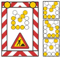 Svjetlosni znakovi za obilježavanje radova na cesti i zapreka Svjetlosni znakovi za obilježavanje radova na cesti i zapreka mogu biti: a) ploča za označivanje zapreka s