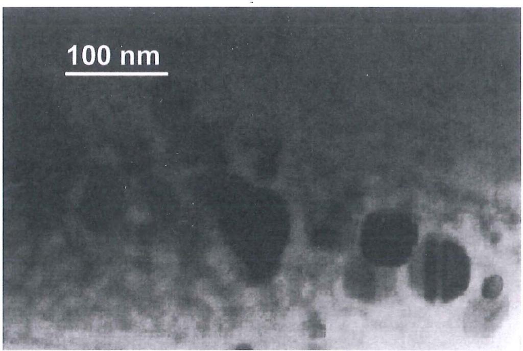 Slika 2 TEM slika nanokristala srebra i bakra 3a) Nanošenje sjaja preko plavog emajla Dobro formirana zlatna i poput bakra sjajna dekoracija uobičajeno su se pronalazili u spomenutim primjercima