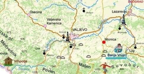 MIONICA O mjestu MIONICA kod Valjeva ovako piše po internetu: Mionica je poznata i po Banji Vrujci koja ima izvor lekovite vode najveće izdašnosti u Srbiji, sa preko 300 litara vode u sekundi.