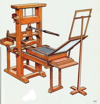 TISKARSKA PREŠA Johannes Gutenberg također je usavršio tiskarsku prešu.