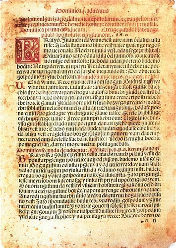 2.2.6. HRVATSKE LATINIČNE INKUNABULE Molitvenik (mjesto tiska nepoznato, 1490.?, sačuvan samo jedan primjerak) Oficij (mjesto tiska nepoznato, 1490.