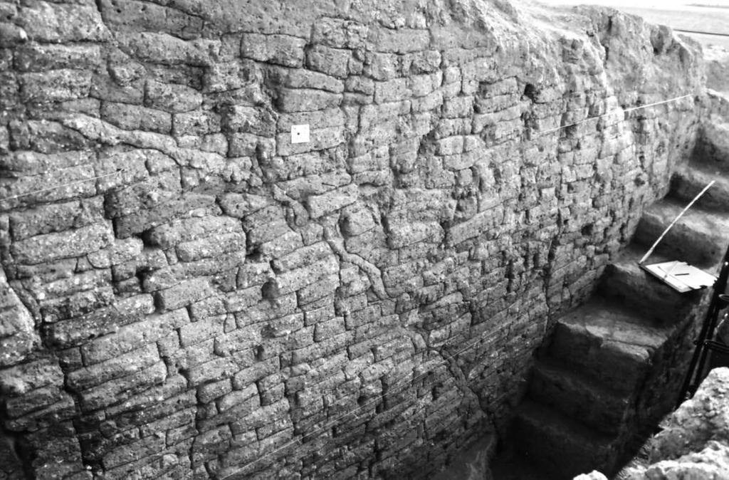Zid od nepečene opeke u kuli na Svejhatovoj citadeli 95 Izvorno se smatralo da je ova masivna građevina mogla imati religijsku funkciju, služeći kao masivna platforma za odvijanje kulta ili bamah ili