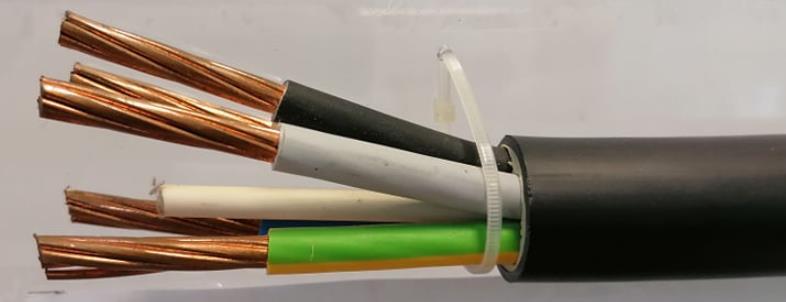 Kabel NYY-J 5x25 sastoji se od 5 bakrenih vodiča presijeka 25 koji su meďusobno izolirani PVC