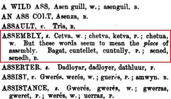 Isto značenje ima i keltska (bretonska i velška) riječ SENED, SENEDH od koje je nastao naziv ZENICA, jer je tu 8. aprila 1203. bio Bilinopoljski ZBOR, SABOR.