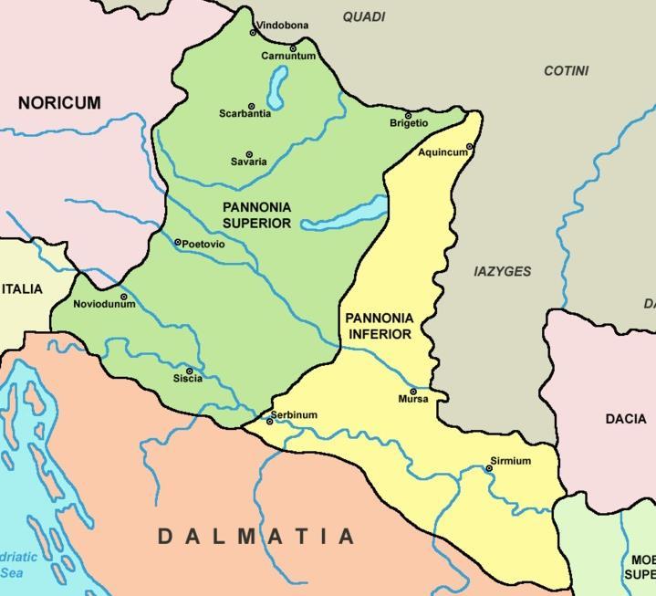 (Illyricus Inferius) na sjeveru i Dalmaciju (Illyricum Superius) na jugu. Sljedeća upravna promjena na sjeveru Ilirika dogodila se između 102. i 107. g.