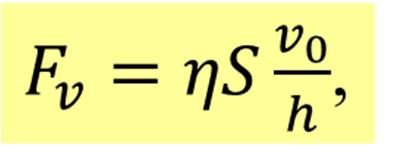 Njutn je eksperimentalno došao do sledeće relacije: Izmeđuparalalnihpločicapostavljenihnarastojanju h,kojesekrećurelativnom brzinom deluje sila viskoznosti čiji moduo je srazmeran brzini, površini