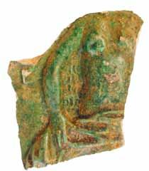 Green-glazed tile showing a naked female figure (Excavation documentation archives, Novigrad na Dobri). Slika 14.