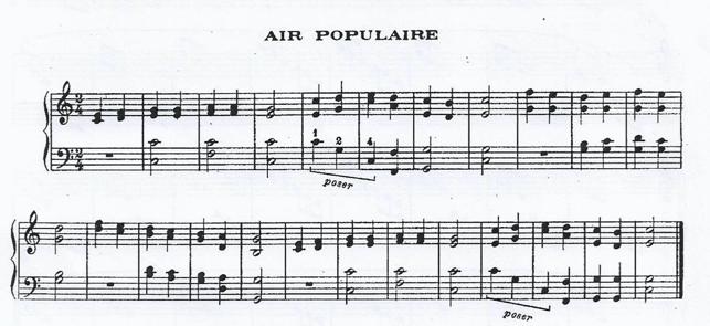 29 Sika 34. Skadba Air Popuaire H. Renie Priikom izvedbe secco akorda bitno je istovremeno i podjednako jasno odsvirati svaki ton.