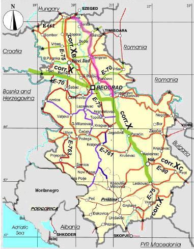 Основни путни правац, државни пут I реда бр. 24, пружа се на деоницама Суботица Сента-Кикинда Зрењанин Ковачица Панчево-Ковин.