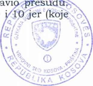 Dana 6. avgusta 2010. g. nakon zakljucenja istrage, Specijalno tuzilastvo Republike Kosovo (STRK) je podnelo optuznicu br.