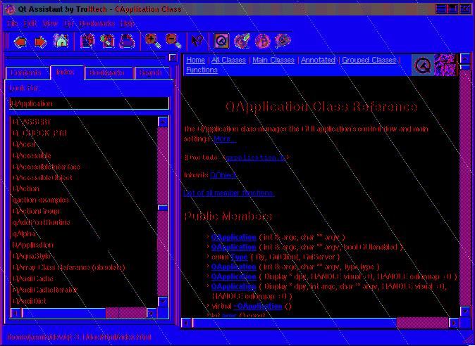 10 1. Početak rada Qt 3.2.x Qt Assistant, na Unixu u komandnoj liniji upišite assistant ili na Mac OS X Finderu dvaput pritisnite mišem na stavku assistant. Slika 1.9.