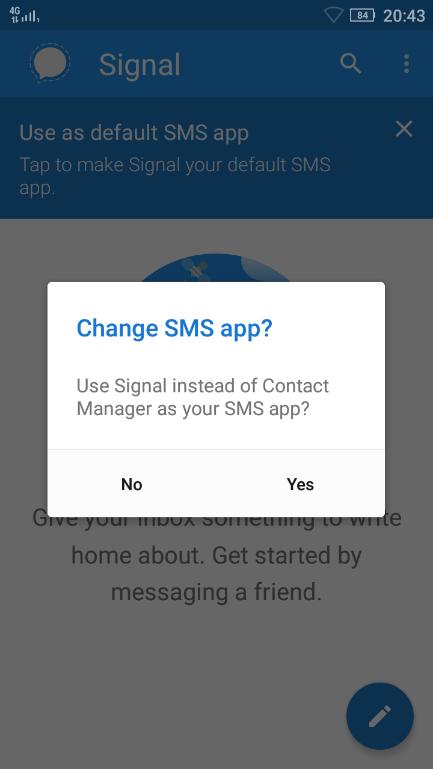 Signal se također može koristiti i za upravljanje SMS porukama.