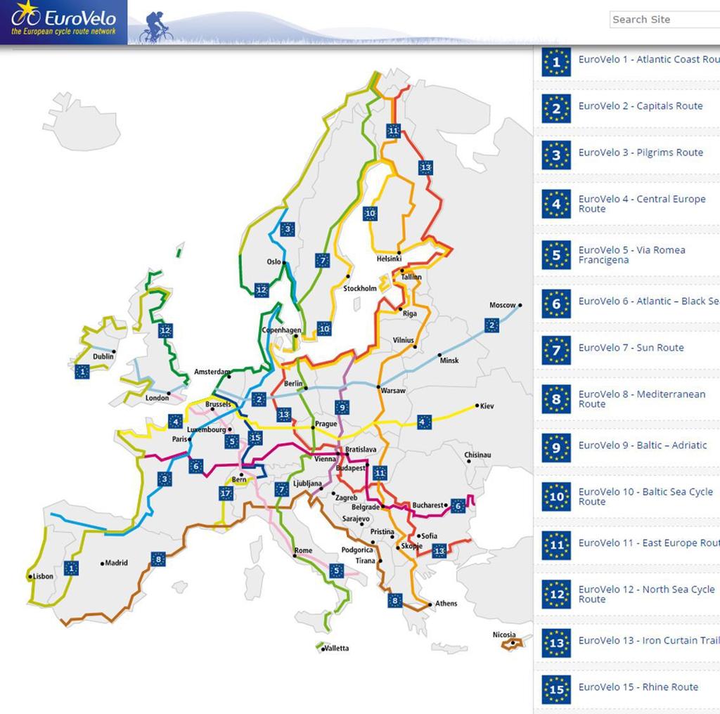 EuroVelo projekt ECF-a : Mreža dugih cikloturističkih ruta po Europi (oko