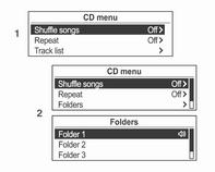 180 Uvod CD/MP3 uređaj USB/iPod audio reprodukcija ili AUX ulaz (1) Audio CD (2) Audio CD s tekstom (3) MP3/WMA CD Umetnite audio CD ili MP3 (WMA) disk koji želite reproducirati u otvor za disk s