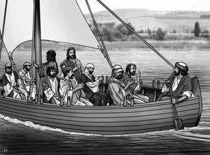 Hajdemo - napravite pokret rukom kao da pozivate. Mala deca će da dožive tajnovitost odlaska Gospoda Isusa i učenika dok glume da tiho odlaze do jezera i ulaze u brodić.